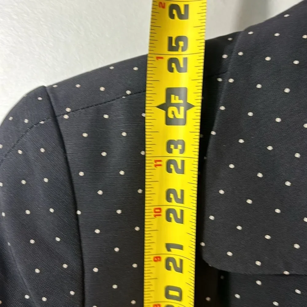 Dana Buchman black ivory polka dot 3 button blazer size large. career office